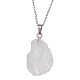 Natural Quartz Crystal Nugget Pendant Necklaces NJEW-JN04507-05-4