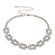 Crystal Rhinestone Choker Necklaces, Fashion Alloy Rectangle Link Chains Necklaces, Platinum, 11.50 inch(29.2cm)