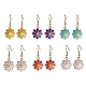 6 пара двухцветных эмалевых сережек-подвесок EJEW-JE06296-2