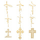 OLYCRAFT 9pcs 1.6x1.6 Inch Cross Stickers Crucifixion Stickers Self Adhesive Gold Metal Stickers Text Metal Stickers Energy Stickers for Scrapbooks DIY Crafts Phone Decoration DIY-WH0450-071-1