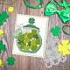 GLOBLELAND 4Pcs St. Patrick Day Jar Cutting Dies Metal Clover Bottle Label Die Cuts Embossing Stencils Template for Paper Card Making Decoration DIY Scrapbooking Album Craft Decor DIY-WH0309-698-8