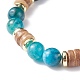 Natural Coconut & Stone Beaded Stretch Bracelet for Women BJEW-JB07546-5
