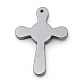 非磁性の合成ヘマタイト十字架クロスペンダント  イースターネックレスパーツ  39x29x5mm  穴：1.5mm G-M013-16-2