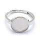 Componenti per anello da dito in argento sterling placcato rodio STER-E061-01B-P-3