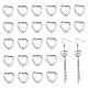 Nbeads 200 pz. Cornici per perline a forma di cuore in lega di stile tibetano TIBE-NB0001-27-1