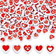 SUPERFINDINGS 250Pcs 5 Styles Acrylic Heart Beads Opaque Red Loose Bead Love Spacer Beads Valentine's Day Beads for DIY Craft Jewelry Bracelets Necklace Making OACR-FH0001-051-1