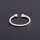 Shegrace classico anello a coda di polsino intrecciato in argento sterling placcato rodio JR295C-3