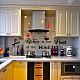 塩ビウォールステッカー  壁飾り  キッチンは家の中心です  食器柄  290x900mm DIY-WH0228-610-4