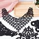 GORGECRAFT 4 Size 4PCS Neckline Applique Collar Patch Embroidered Floral Lace Fabric Trim Clothes Sewing Patch Edge Flower for Costume Sewing DIY Wedding Accessory(Black) DIY-GF0005-39A-4