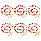 アクリル数珠ネックレス  女性用合金クロスペンダントネックレス付きステンレススチールオーバル304個。  暗赤色  19.29インチ（49cm） NJEW-PH01476-1