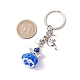 Брелок из стекла и сплава в тибетском стиле KEYC-MZ00037-02-3