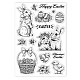 GLOBLELAND Vintage Happy Easter Day Clear Stamps Easter Bunny Silicone Stamps Easter Egg Chick Rubber Transparent Rubber Seal Stamps for Card Making DIY Scrapbooking Photo Album Decoration DIY-WH0167-57-0122-8
