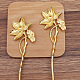 Bastoncini di capelli di loto in lega per smalto OHAR-PW0006-24B-1
