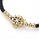 Leopard Adjustable Brass Nylon Thread Braided Bracelets BJEW-JB04985-01-3