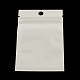 パールフィルムプラスチックジップロックバッグ  再封可能な包装袋  ハングホール付き  トップシール  セルフシールバッグ  長方形  ホワイト  15x10cm  インナー対策：11x9のCM X-OPP-R002-03-1