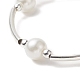 Bracelet extensible en perles de verre et hématite synthétique et tube de laiton pour femme BJEW-JB09264-4