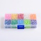 Diez cuentas de acrílico transparentes chapadas en color ecológico en caja de color MACR-X0019-4mm-01-3