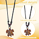 ANATTASOUL 15Pcs 15 Styles Tortoise Resin Pendant Necklaces Set with Adjustable Cotton Cords NJEW-AN0001-51B-3