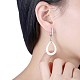 925 Sterling Silver Hoop Earrings EJEW-BB30419-WH-3