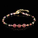 Браслеты из круглых бусин из натурального турмалина и клубничного кварца WG466DA-04-1