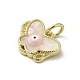 Amuletos de mariposa de latón con concha esmaltada de mal de ojo con anillos de salto KK-E092-27G-01-2