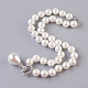 Collares con colgante de perlas de concha redonda NJEW-P232-C-2