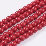 Kunsttürkisfarbenen Perlen Stränge, gefärbt, Runde, Purpur, 6 mm, Bohrung: 1.2 mm, ca. 67 Stk. / Strang, 15.75 Zoll