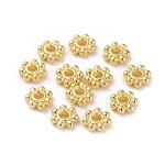 Alliage daisy séparateurs perles de style tibétain, fleur, sans plomb et sans cadmium, or, 4.5x1.5mm, Trou: 1mm, environ 10000 pcs/1000 g