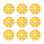 Colgantes hawaii rodaja de limón brillo de resina en polvo, plano y redondo, amarillo, tamaño: aproximamente 34~35 mm de diámetro, 3~4 mm de espesor, agujero: 2 mm