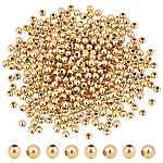 Unicraftale 400pcs 4mm goldene runde Abstandsperlen 304 Edelstahl lose Perlen Unterlegscheibe kleines Loch Abstandshalter Perle glatte Perlen finden für DIY Armband Halskette Schmuckherstellung, Loch 1.6 mm