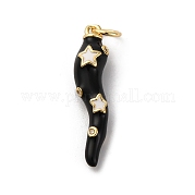 Латунные подвески с микропаве из кубического циркония и эмали KK-Q098-35G-C
