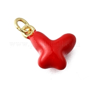 Латунные подвески из красной эмали KK-Z102-23G-03