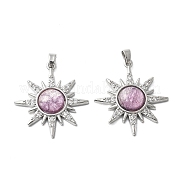 Латунный микропаве кубический цирконий с подвесками из смолы KK-Z103-09P-02