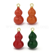 Подвески из латуни и эмали в виде тыквы KK-G526-20G