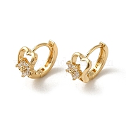 Серьга-кольцо KC из позолоченной латуни с микропаве и фианитами EJEW-L271-01KCG-13