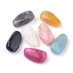 Acryl-Perlen, Nachahmung Edelstein, Nuggets, Mischfarbe, 27.5x15x10 mm, Bohrung: 1.5 mm, ca. 170 Stk. / 500 g
