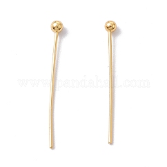 真鍮のボールヘッドピン  長持ちメッキ  カドミウムフリー＆鉛フリー  18KGP本金メッキ  20mm  ヘッド：2mm  ピン：0.5mm  24ゲージ