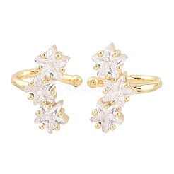 Orecchini a polsino in zircone chiaro con micro pavè di ottone&nbsp;EJEW-G471-40G