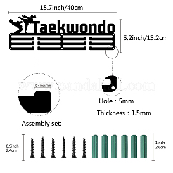 Word taekwondo fashion iron medal holder display wall rack&nbsp;ODIS-WH0021-032