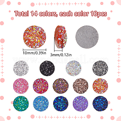 140 шт. 14-х цветные друзовые смоляные декоден кабошоны RESI-SC0005-55