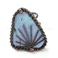 Регулируемые кольца с треугольниками из синтетической бирюзы&nbsp;RJEW-A041-07R