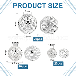 60pcs 3 estilos de cuentas de latón&nbsp;KK-PH0015-02
