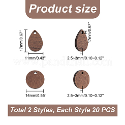 40 шт. подвески из орехового дерева в двух стилях WOOD-PH0002-34