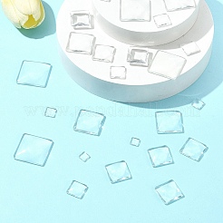 48 шт. 6 стиля прозрачных квадратных стеклянных кабошонов GGLA-FS0001-06