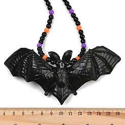 Акриловый кулон в виде летучей мыши на Хэллоуин NJEW-H083-01