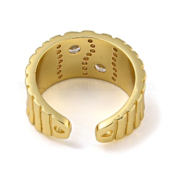 Открытые манжеты из латуни с микропаве и прозрачным фианитом RJEW-Z050-14G