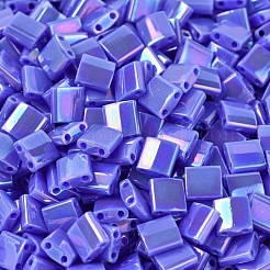 MIYUKIティラビーズ  日本製シードビーズ  2穴  （tl483)不透明ツルニチニチソウab  5x5x1.9mm  穴：0.8mm  約118PCS /ボトル  10 G /ボトル&nbsp;SEED-JP0008-TL0483
