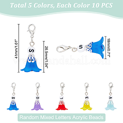 50 шт. 5-цветный матовый цветок прозрачный акриловый кулон украшение&nbsp;HJEW-HY0001-01