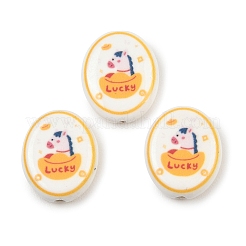 Печатные ручной фарфоровые бусы&nbsp;PORC-B009-01