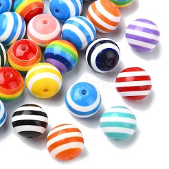 Непрозрачные полосатые бусины из смолы RESI-CJC0021-16